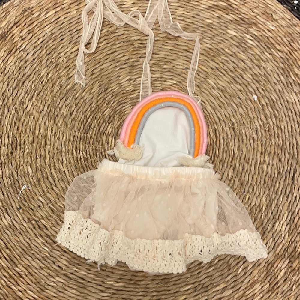 Rainbow tassel tulle dress baby euro 80